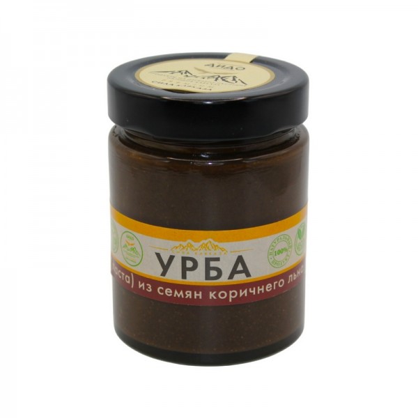 Урбеч (Урба) дагестанский из семян коричневого льна ДИДО Сила Кавказа, ст.бан, 250 г