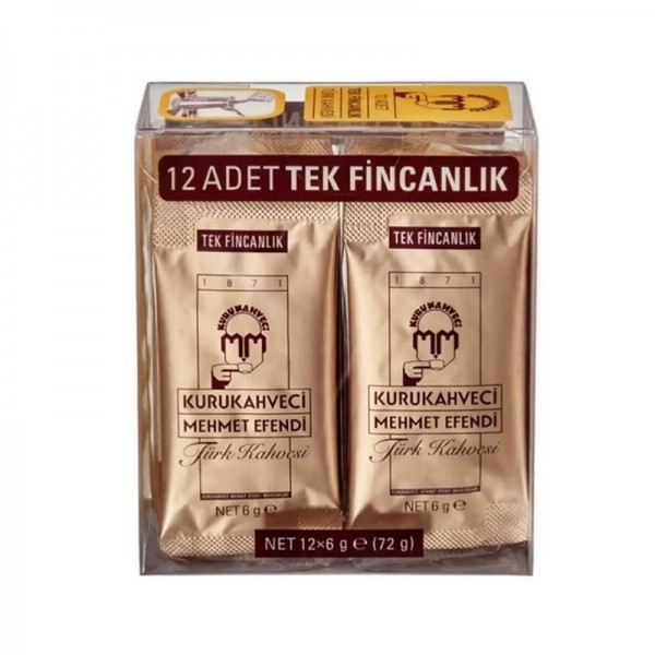 Кофе черный натуральный молотый порционный KURUKAHVECI Mehmet Efendi, 12 х 6 г
