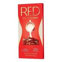 Шоколад молочный без сахара Red, 70 г