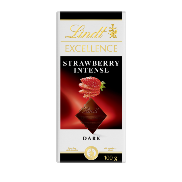 Шоколад горький с кусочками клубники Еxcellence Lindt, 100 г