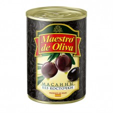 Маслины Maestro de Oliva без косточки ж.бан, 280 г