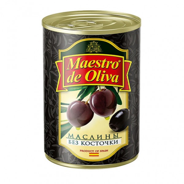 Маслины Maestro de Oliva без косточки ж.бан, 280 г