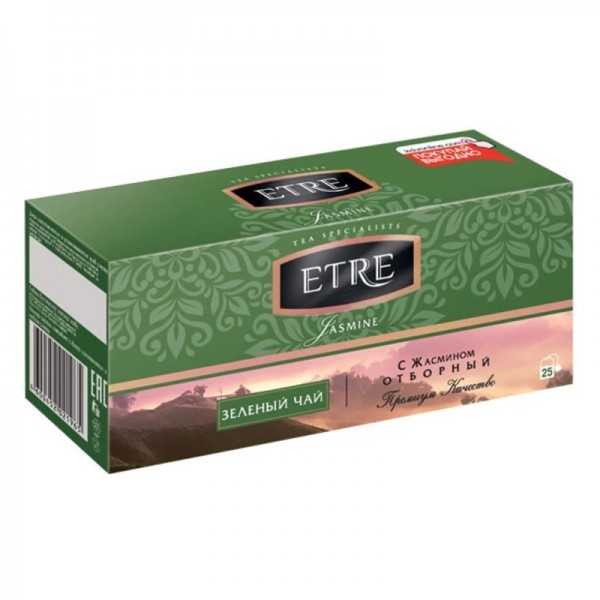 Чай зеленый Jasmine с жасмином ETRE, 25 пакетиков
