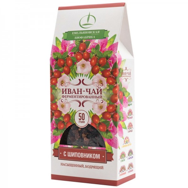 Иван-чай ферментированный с шиповником Емельяновская биофабрика, 50 г