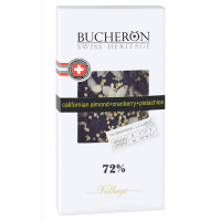 Шоколад горький 72% миндаль, клюква и фисташки Village Bucheron, 100 г