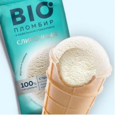 Мороженое BIO Пломбир с пробиотиками 15% вафельный стакан, Эскимос, 80 г