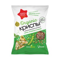 Криспы рисовые с горохом, чечевицей и киноа Happy Crisp, 50 г