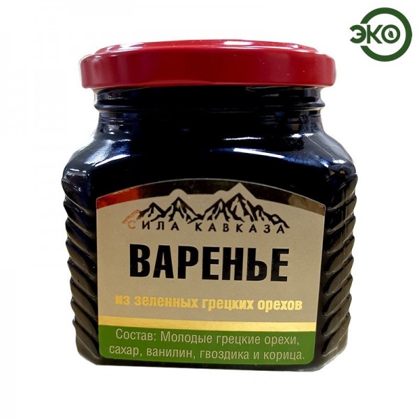 Варенье из зеленых грецких орехов ДИДО Сила Кавказа, ст.бан, 350 г