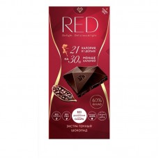 Шоколад экстра темный 60% какао без сахара Red, 85 г