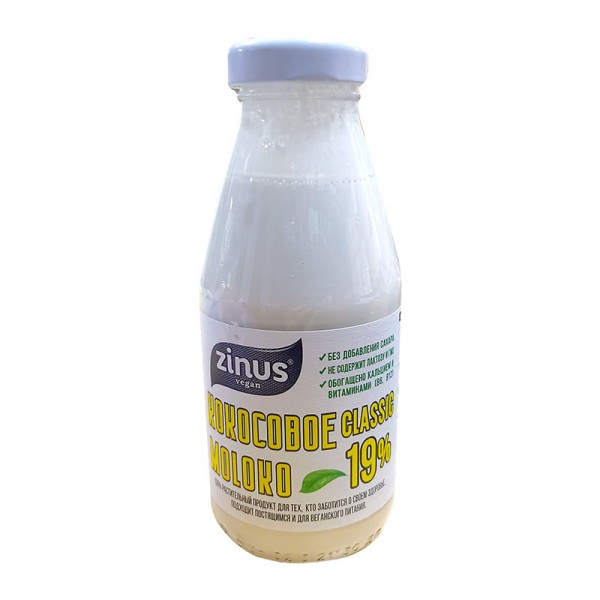 Молоко кокосовое Classic 19% Zinus, 300 мл