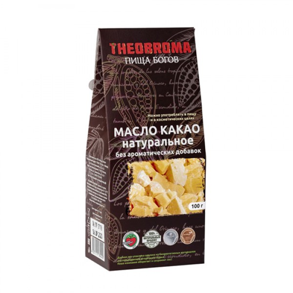 Масло какао натуральное нерафинированное Theobroma Пища Богов, 100 г
