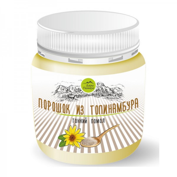 Порошок из топинамбура тонкий помол Дары Памира, пл.бан, 200 г