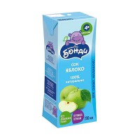 Сок Яблоко прямого отжима 100% без добавления сахара Бегемотик Бонди, 200 мл