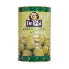 Оливки зеленые с косточкой в рассоле 70-90 Delphi, ж.банка, 2.5 кг