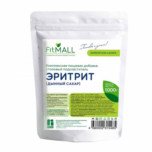 Эритрит сахарозаменитель натуральный Fit Parad, 1 кг