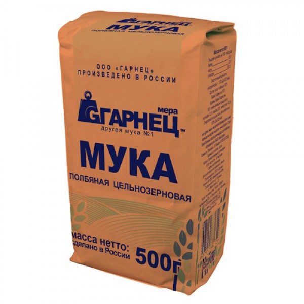 Мука полбяная цельнозерновая Гарнец, 500 г