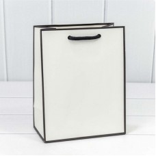 Пакет-сумка подарочный белый Рамка узкая 18*23*10 см