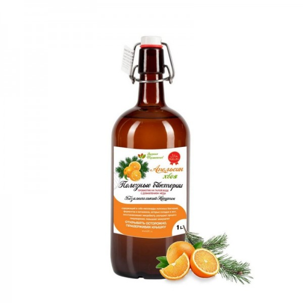 Напиток безалкогольный ферментированный Апельсин-Хвоя Энергия ферментов, 1 л