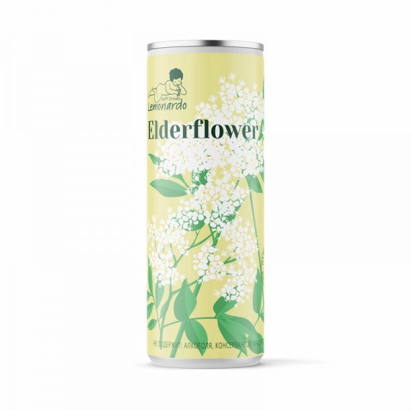 Лимонад без сахара Elderflower Бузина Lemonardo, ж.бан, 330 мл