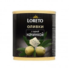 Оливки с сырной начинкой Испания, Loreto, ж.бан, 200 г