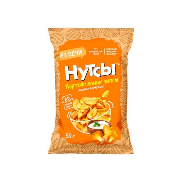 Нутсы чипсы картофельные Лисички в сметане Don Shelldon, 50 г