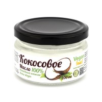 Масло кокосовое нерафинированное 100% Extra virgin Vegan Food, 200 мл
