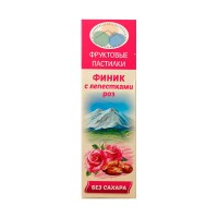 Фруктовые пастилки Без сахара Финик с лепестками роз Полезные сладости курорта, 65 г