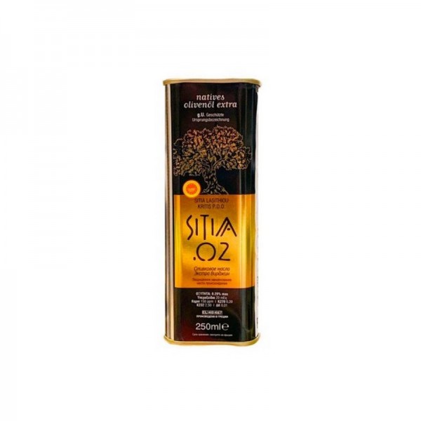 Масло оливковое Extra Virgin PDO о.Крит Греция Sitia 02 Ailamakis Estate, ж.бан, 250 мл