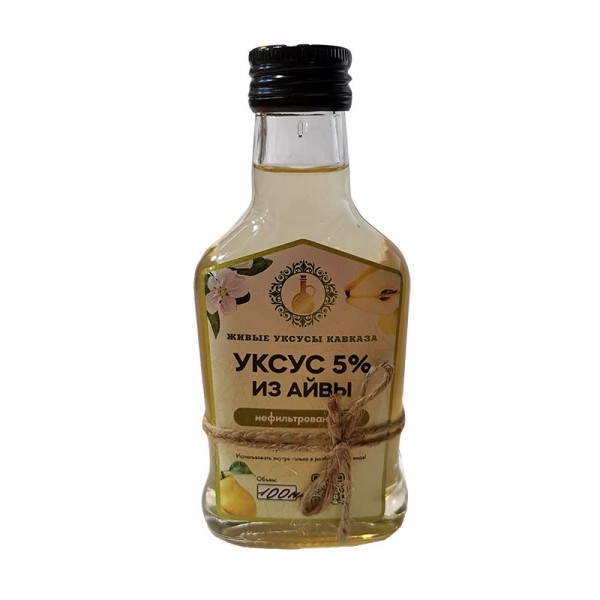 Уксус из Айвы с уксусной маткой нефильтрованный Живые уксусы Кавказа, 100 мл