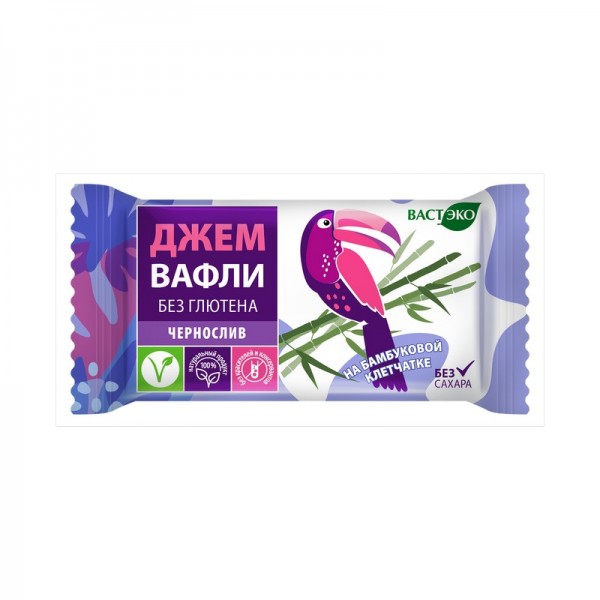 Вафли Джем Чернослив без глютена и сахара Вастэко, 21 г