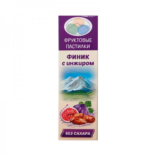 Фруктовые пастилки Без сахара Финик с инжиром Полезные сладости курорта, 65 г