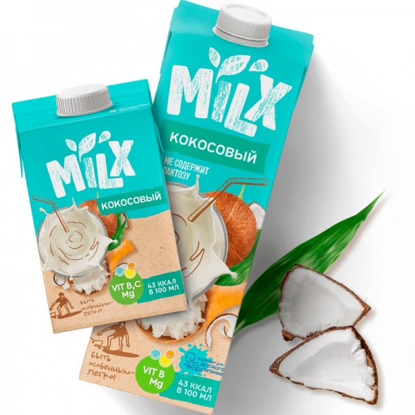 Напиток Кокосовый молоко растительное без сахара Milx 2,5%, 1 л