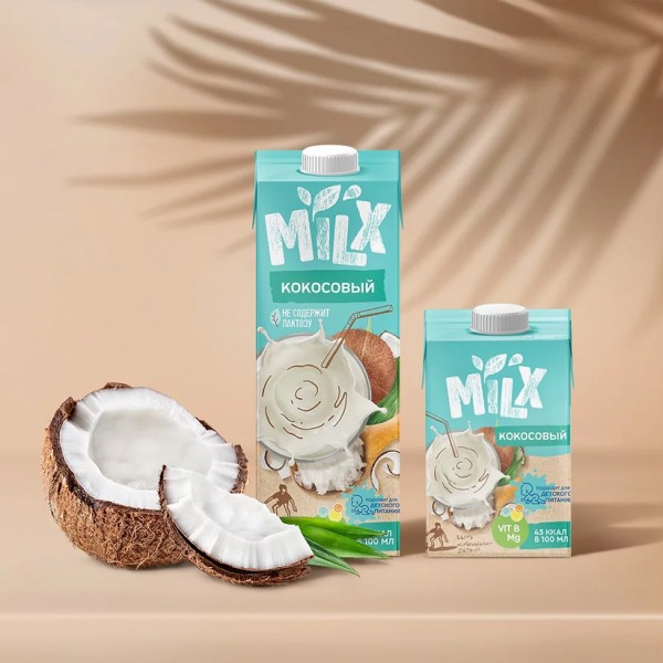 Напиток Кокосовый молоко растительное без сахара Milx 2,5%, 1 л