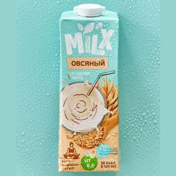 Напиток Овсяный молоко растительное без сахара Milx 2,5%, 1 л