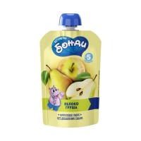 Пюре фруктовое из яблок и груш Бегемотик Бонди, 90 г