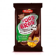 Шоколад темный Dos Bros с хрустящей вафлей с начинкой со вкусом манго-маракуйя без сахара Победа, 37 г