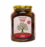 Оливки Амфисса XL в оливковом масле Extra Virgin Греция EcoGreece, ст.бан, 340 г