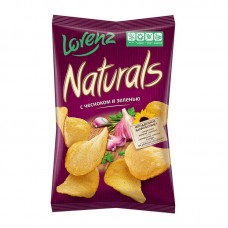 Чипсы картофельные Со вкусом чеснока и зелени без глютена Naturals Lorenz, 100 г