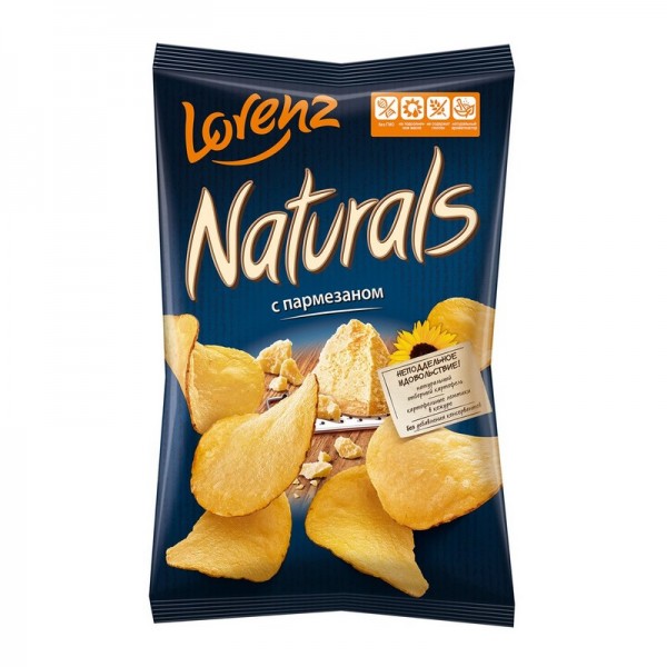 Чипсы картофельные С пармезаном без глютена Naturals Lorenz, 100 г