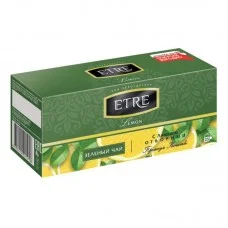 Чай зеленый Lemon с лимоном ETRE, 25 пакетиков
