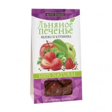Печенье льняное Яблоко и клубника Живые снеки, 60 г