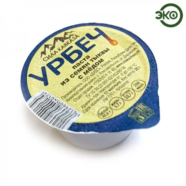 Урбеч (Урба) дагестанский из семян тыквы с медом ДИДО Сила Кавказа, 30 г