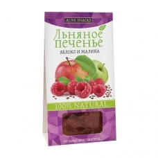 Печенье льняное Яблоко и малина Живые снеки, 60 г