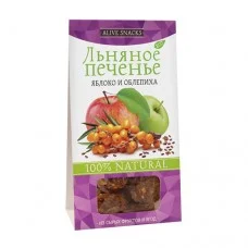 Печенье льняное Яблоко и облепиха Живые снеки, 60 г