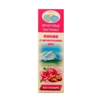 Фруктовые пастилки Без сахара Финик с лепестками роз Полезные сладости курорта, 65 г