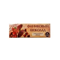 Батончик Финиковый шоколад с воздушным рисом без сахара Полезные сладости курорта, карт.кор, 50 г